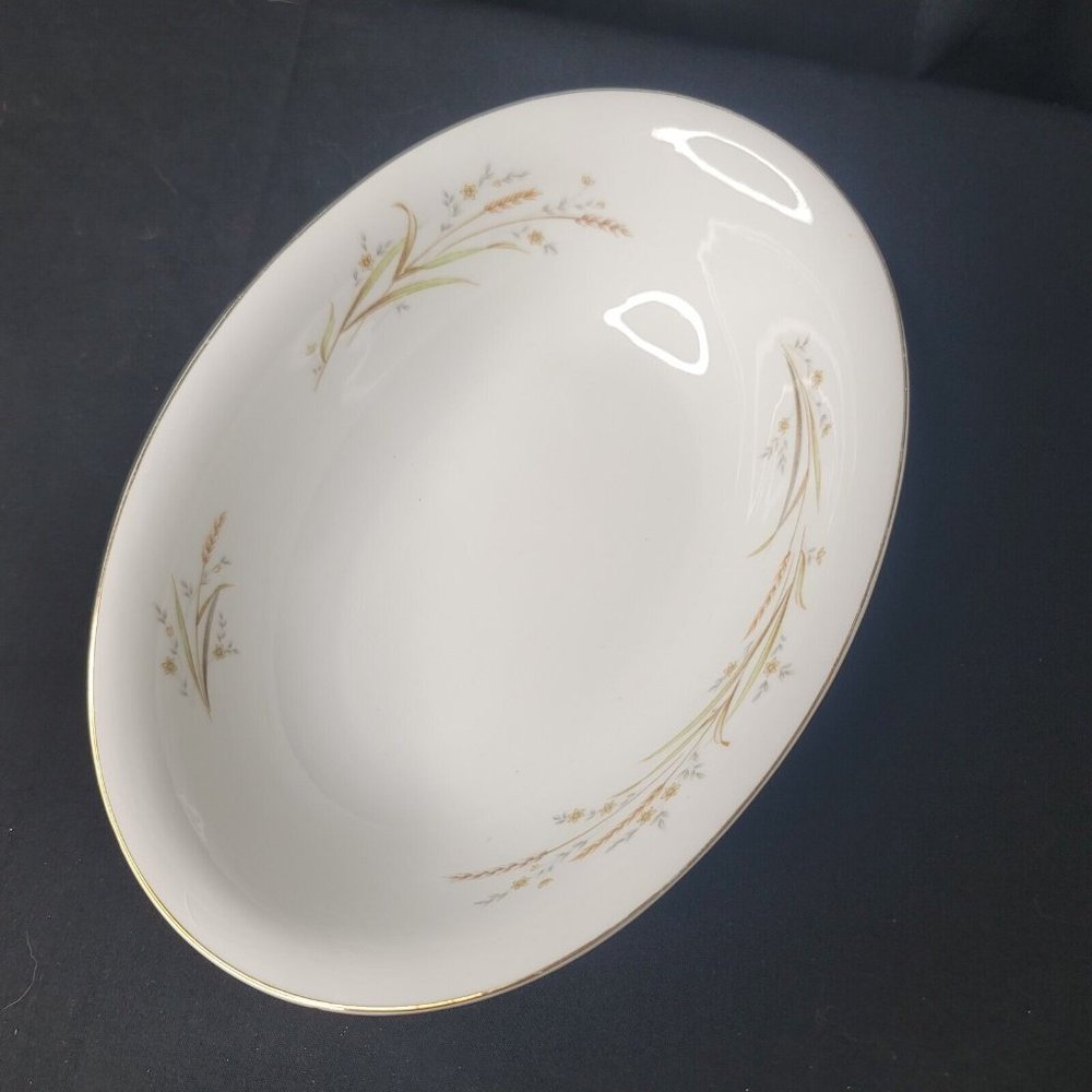 Golden Harvest Fine China Japan Wheat Oval Serving Vegetable Bowl 10.25 x 7.25